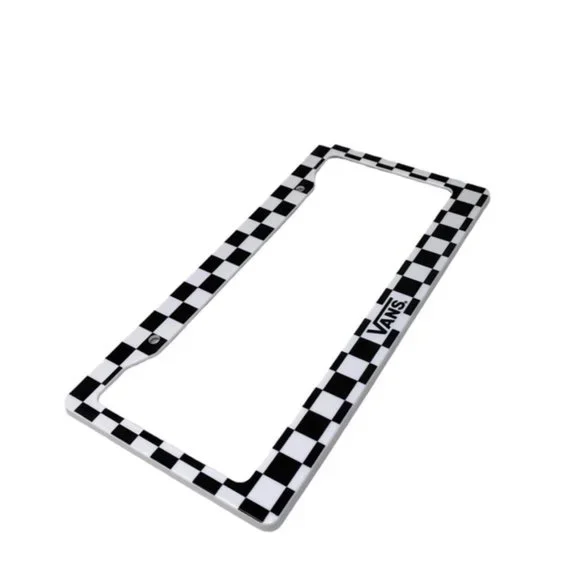 VANS License Plate Cover Frame Family Exclusive Black White Check VN000DNSN0A1 - Picture 4 of 7